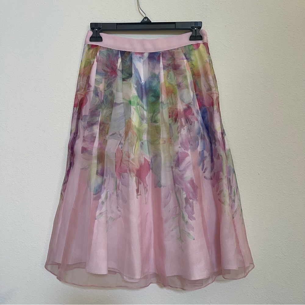 NWT Size 1 Ted Baker Multicolor Floral A-Line Skirt